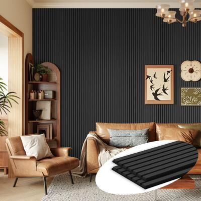 Yvanla 2Pcs Wood Slat Acoustic Wall Panels