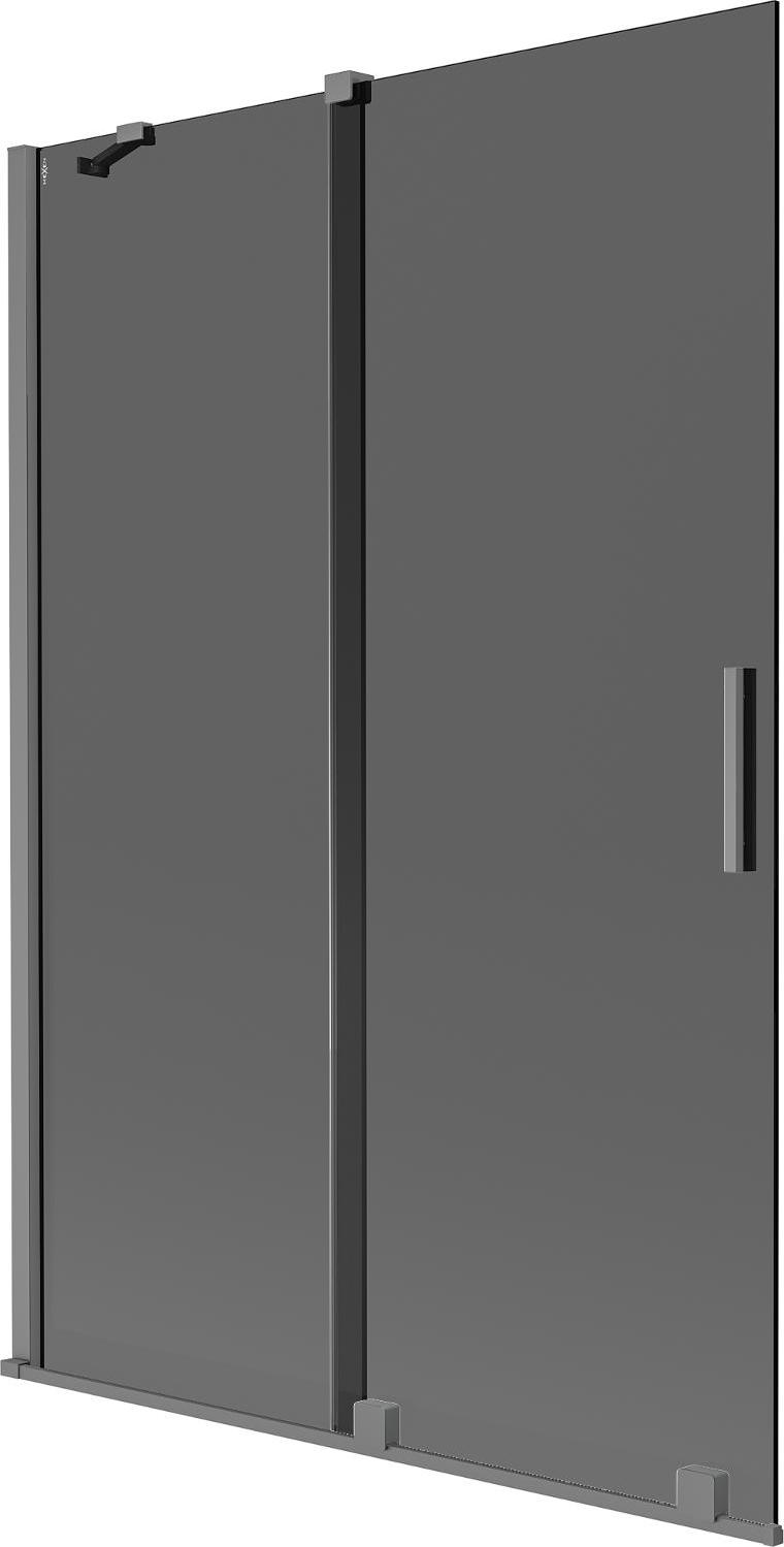 Mexen Velar Duschwand für die Badewanne, 2-flügelig, 120 x 150 cm, Graphit, Gun Metal - 896-120-000-41-95