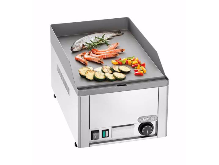 Bartscher Elektro-Griddleplatte 320, Guss, glatt – Gastro Grill/Griddleplatte – grau