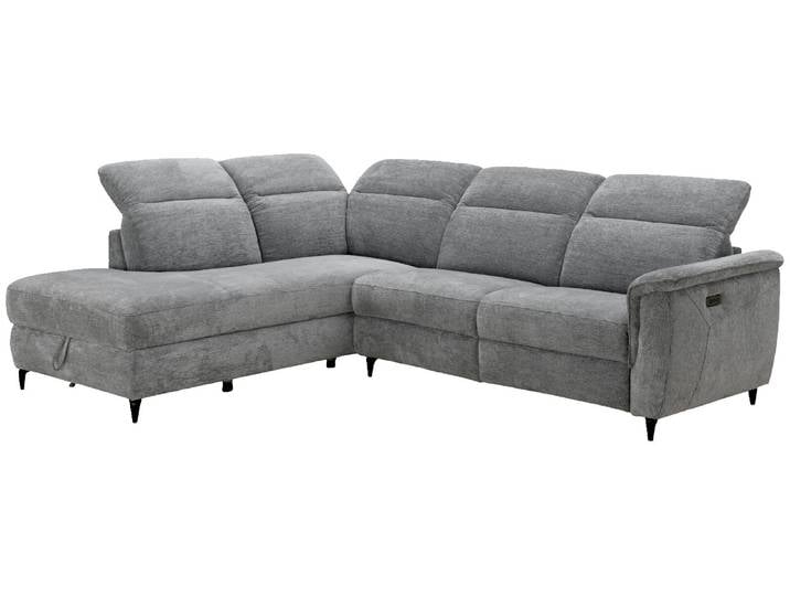 XORA Ecksofa LEANDER, grau, Stoff