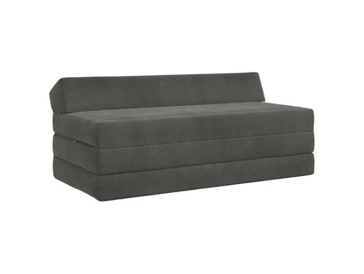 YUTAASU Klappsofa Bett Dunkelgrau 120 x 60 x 49 cm Stoff 100% Polyesterbezug, Schaumstofffüllung, Reißverschluss, Kompakt für kleine Räume