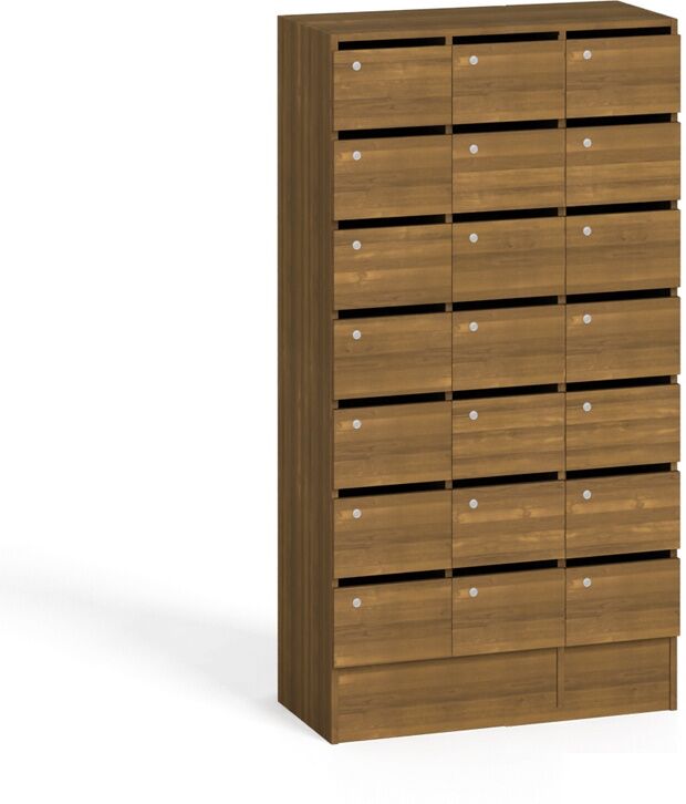 B2B Partner Schrank mit Postfächern, 21 Fächer, Nussbaum