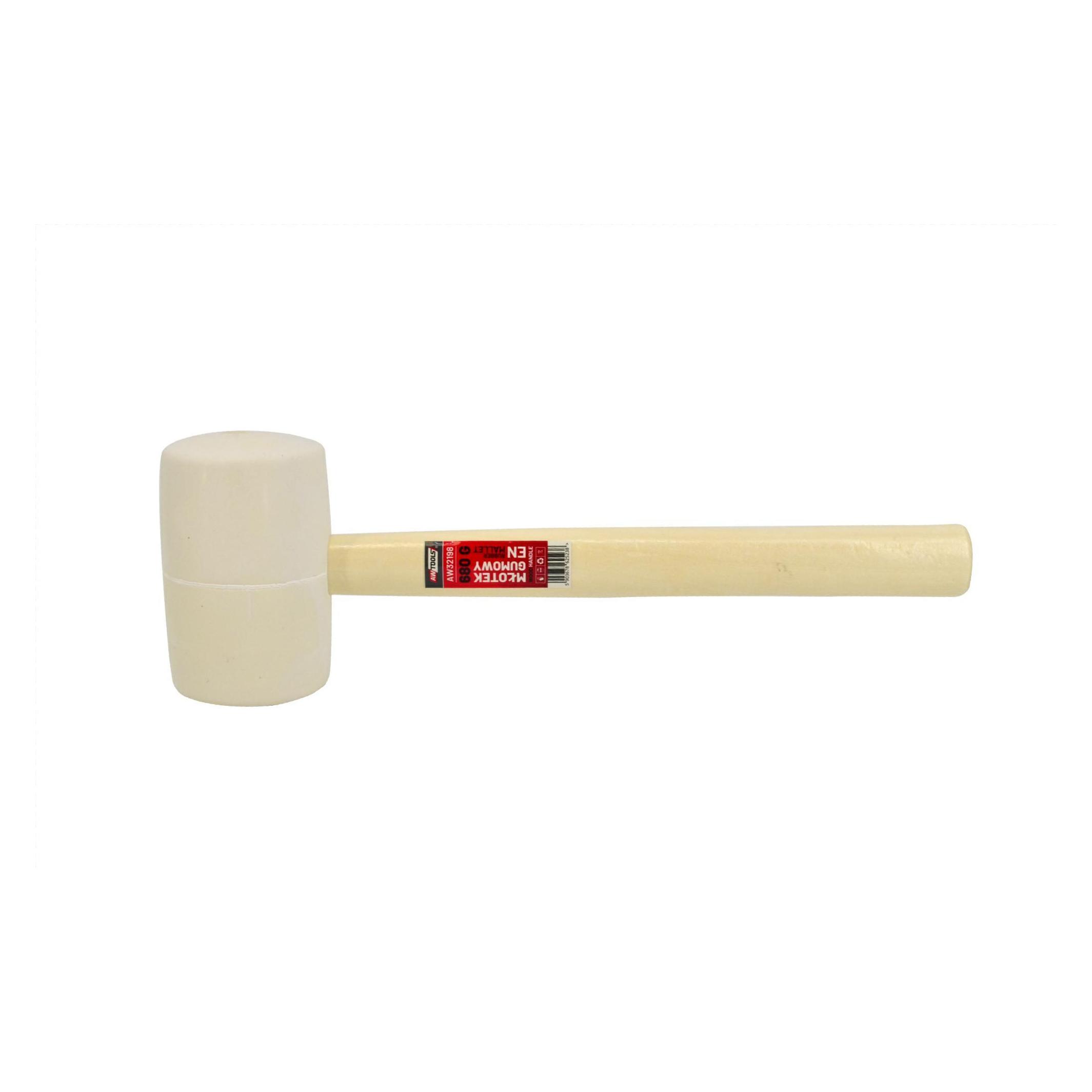 Awtools Gummihammer mit Holzgriff, weiss, 455 g (455 g) (54031829)