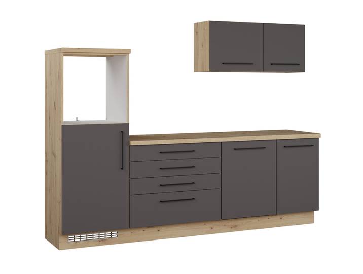 Bloc de cuisine avec colonne Novacool Gris/chene Artisan - Basika