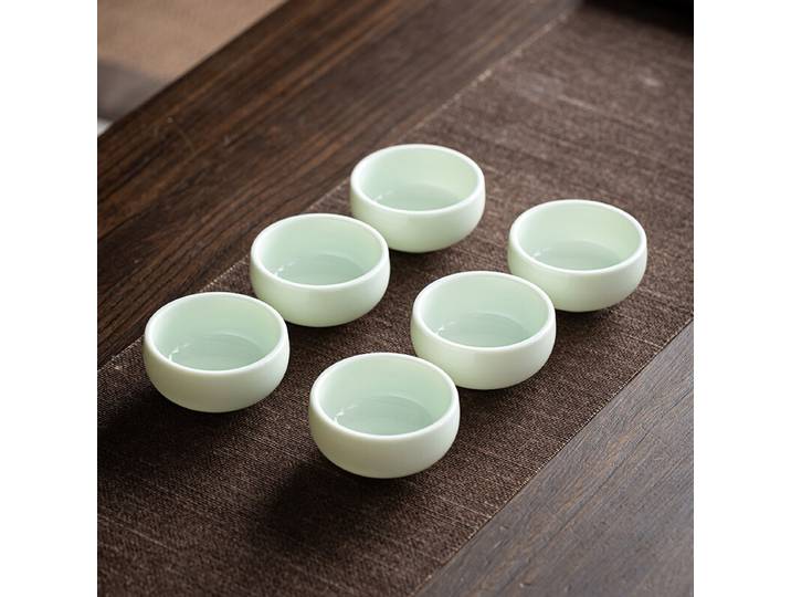 Su's Ceramic Ensemble de tasses à thé en porcelaine de jade (6 pièces)