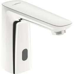 HANSA HANSAELECTRA Waschtischbatterie, 3 V, Bluetooth, mit Sensor, Ausladung 117mm, Kalt- und Mischwasser, chrom, 92012219