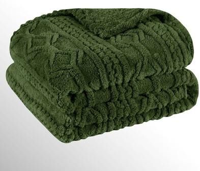 Home City, Inc. Arctic Boho Blanket, Twin, Green