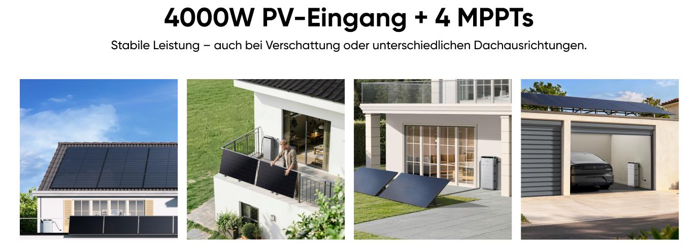 SolarVault 3 Pro - Balkonkraftwerk mit Speicher - LiFePO4-Akku - 181,8 Ah - 7,56 kWh - 4000 W - 4 MPPT - Smart Meter