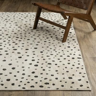 ROW Hunter Abstract Playful Dots Beige/ Black Area Rug