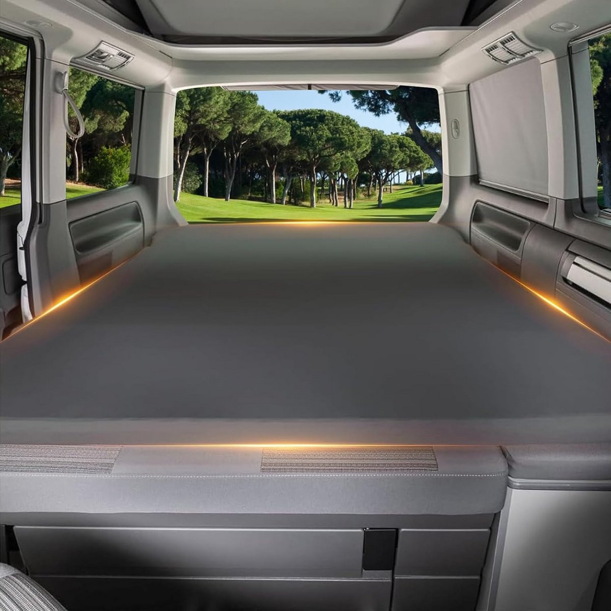 Stretch hoeslaken voor vouwbed of slaapbank in camper, geschikt voor VW T7 Beach en andere buscampers