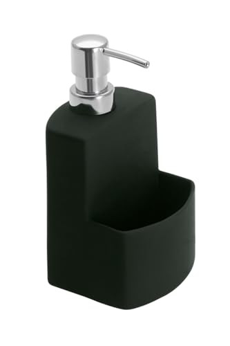 WENKO Afwasmiddeldispenser Festival zwart, keramiek, B/D/H: 10 x 18 x 10 cm