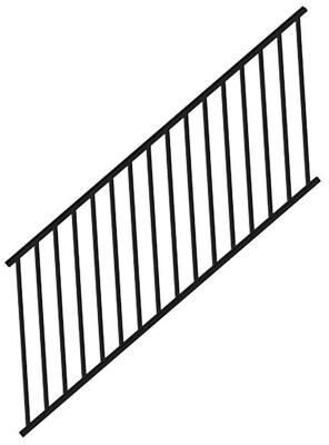 RDI Metal Works Excalibur Steel Railing Kits 8 Foot x 34 Inch - Satin Black - Traditional Stair