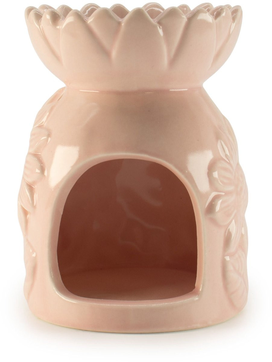 AW Gifts Keramische zonnebloemoliebrander - pastelroze