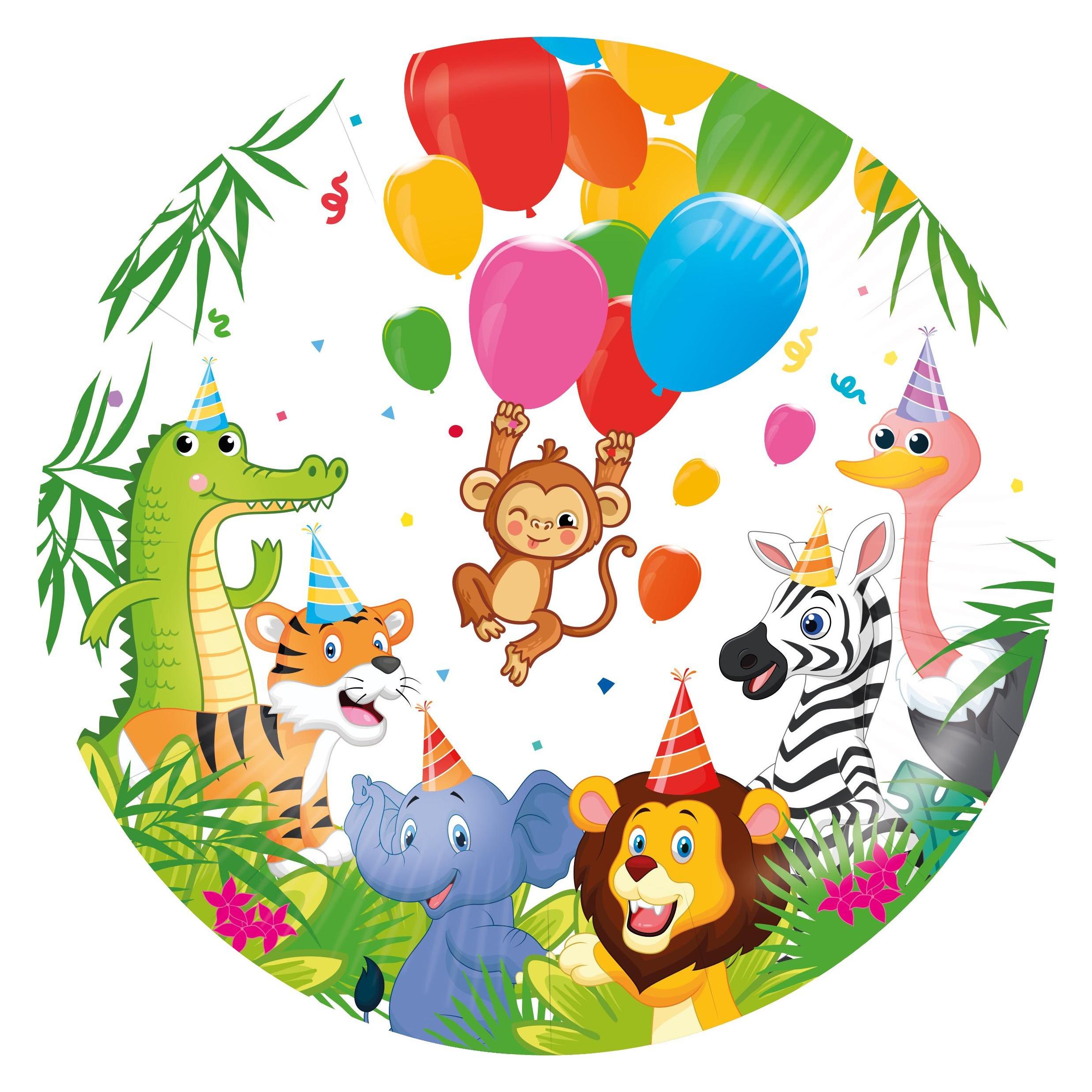 Magni Procos 94177 - Folienballon Jungle Balloons, 1 Stück mit Motiv, Grösse 46 cm, Geburtstag, Mottoparty (1x) (763.94177)