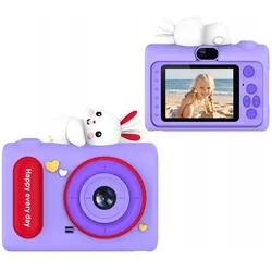 Xrec Aparat Cyfrowy 40mp Kamera Hd Obiektyw Selfie Dla Dziecka Gry Mp3 / H05 / Fioletowy Królik