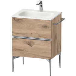 Duravit Sivida Waschtischunterbau, 2 Schubkästen, Griffleiste chrom, 610x477x592mm, zu Sivida, SV4650010550000, Farbe: Eiche Marmoriert