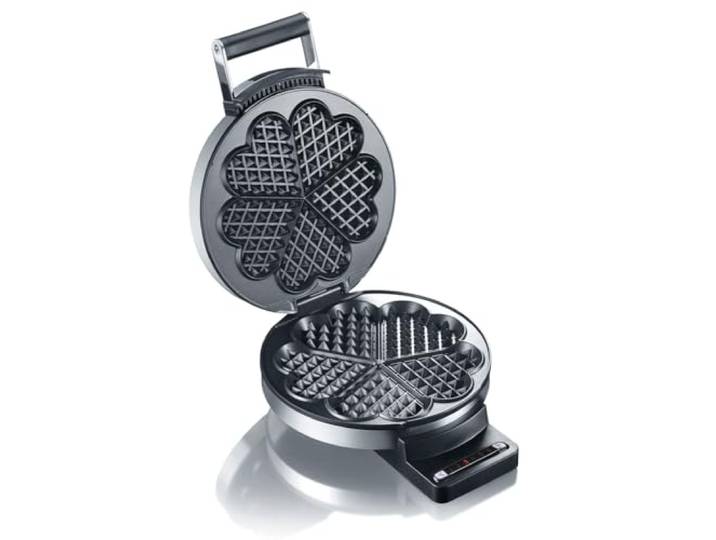 GRAEF WA80 Waffeleisen, Herzwaffeln, Antihaftbeschichtung, 6 Bräunungsgrade Waffelautomat für goldbraune Herzwaffeln, 6 Backstufen, Elektronische Temperaturüberwachung, Wärmeisoliertes Edelstahlgehäuse