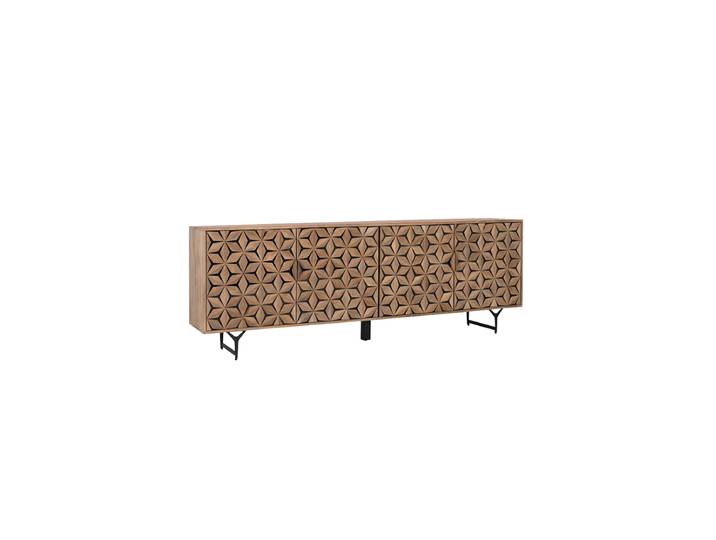 Design Sideboard „Mysore“ Mangoholz Natural, Schwarz 226 x 50 x 68 cm Giner & Colomer