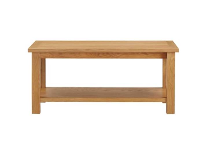 HKLGBVCR Couchtisch aus massiver Eiche, mit Regal, 90 x 45 x 40 cm