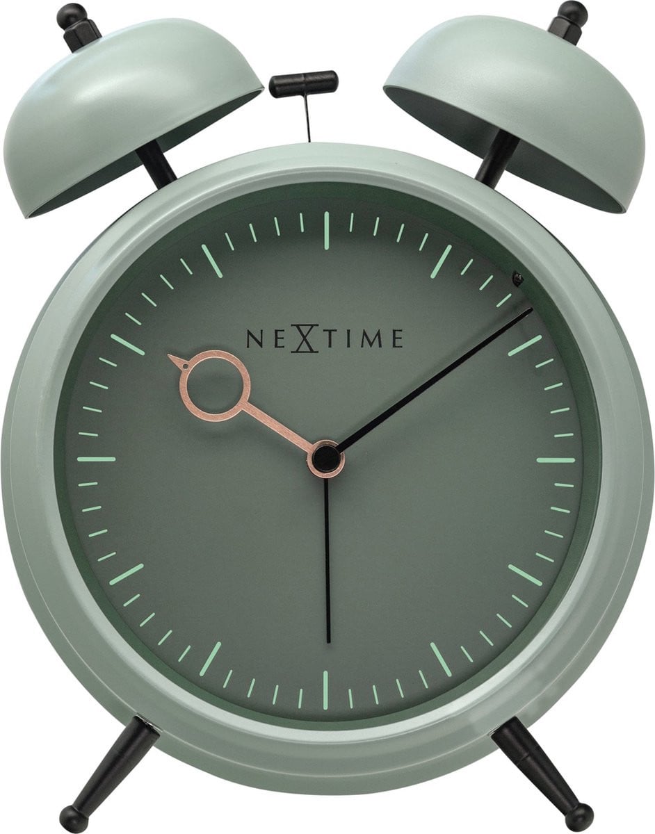 NeXtime Golden Hour Analoge Tafelwekker - Zwart - Metaal - 15 x 18 x 7 cm