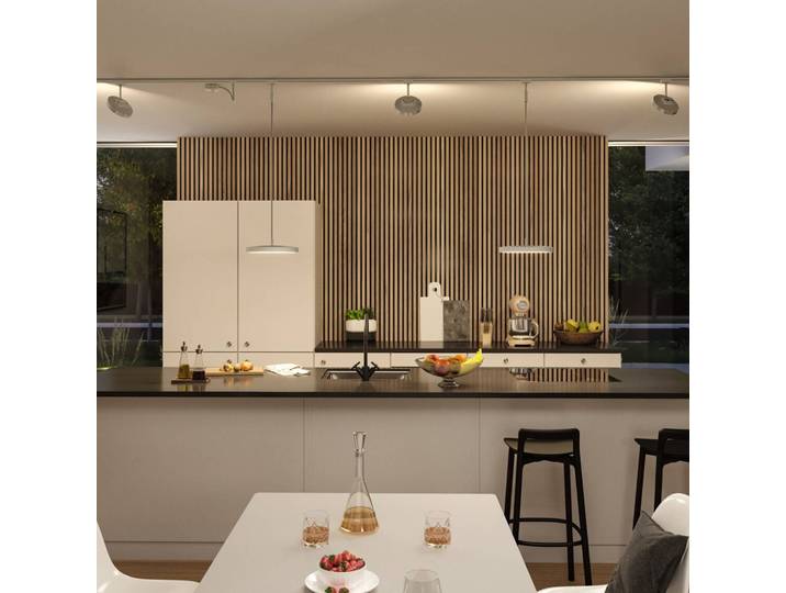 Paulmann URail LED-Spot Hildor, chrom, 4.000K, 3-step-dim dimmbar, alu / grau / zink, für Arbeitszimmer / Büro, Metall, Modern