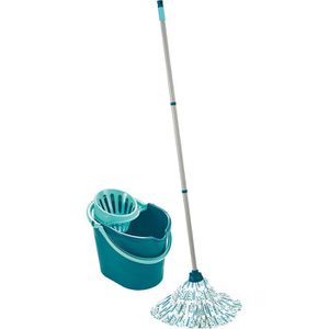 Leifheit Bodenwischer Classic Mop Set 56792, Wischmopp mit Moppkopf, Eimer und Sieb
