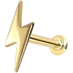 14 Karat Gold Labret mit Innengewinde BLITZ