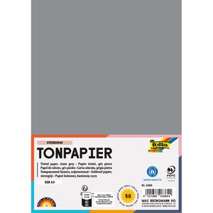 Folia Tonpapier 6384, A3, steingrau, 130g/m², 50 Blatt
