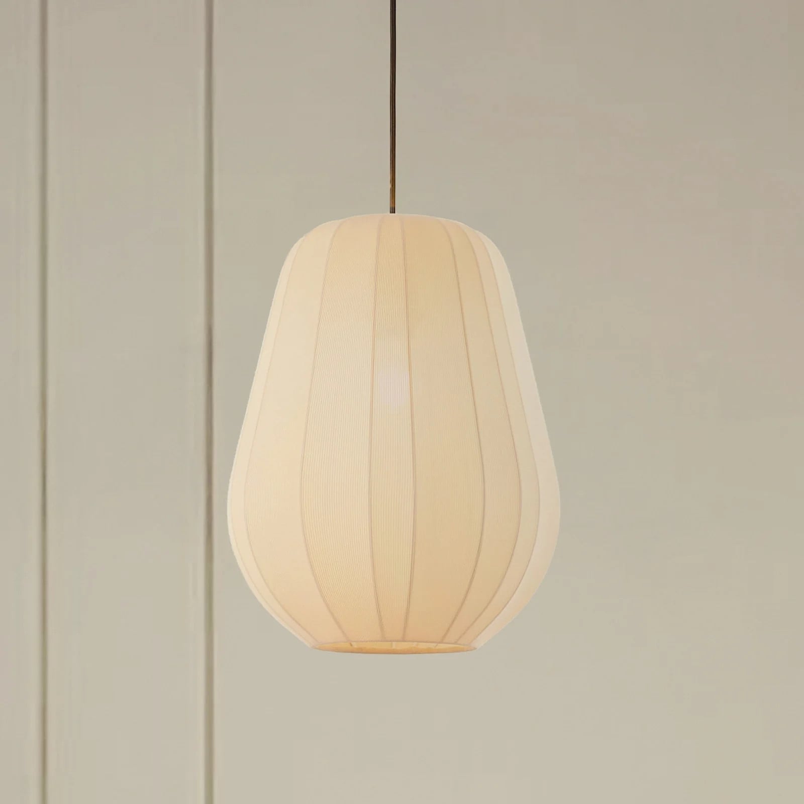 Lindby Helin Hanglamp Beige - Modern - Textiel - Ø 30 cm