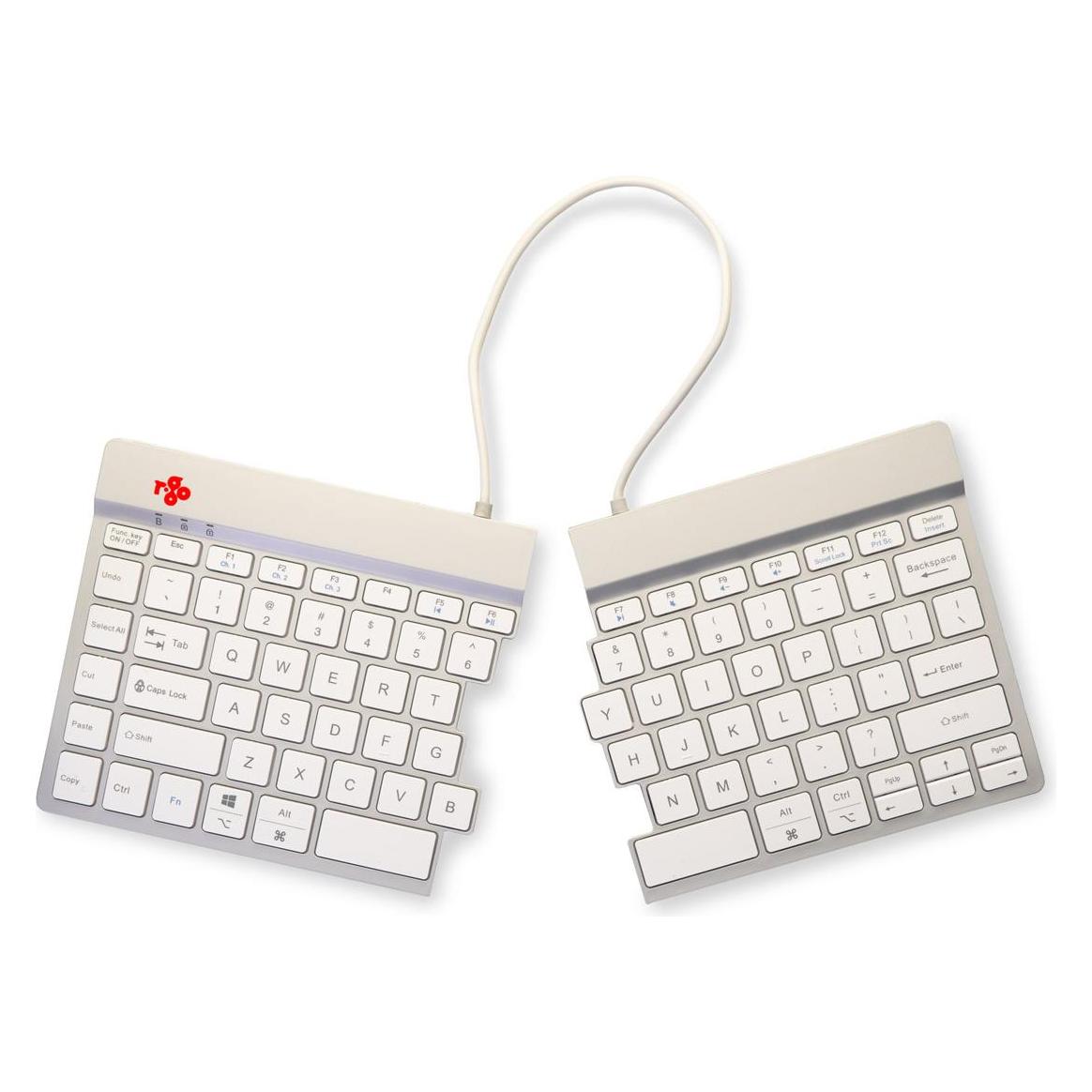 R-Go Tools R-Go Tastatur Split Break US-Layout Bluetooth weiss (US, Kabellos) (RGOSBUSWLWH)
