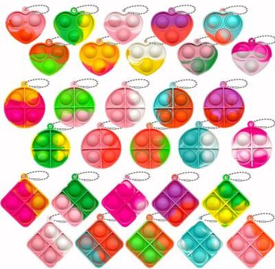 Perfect Picks Market Mini Pop Fidget Toys Keychain Pack For Kids & Adults Stress Relief Mini Pop Fidget Toys Keychain Pack For Kids & Adults Stress Relief