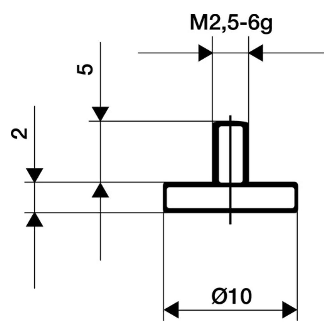 Käfer Messeinsatz Ø 30 mm plan M2,5 Stahl passend zu Messuhren (62128)