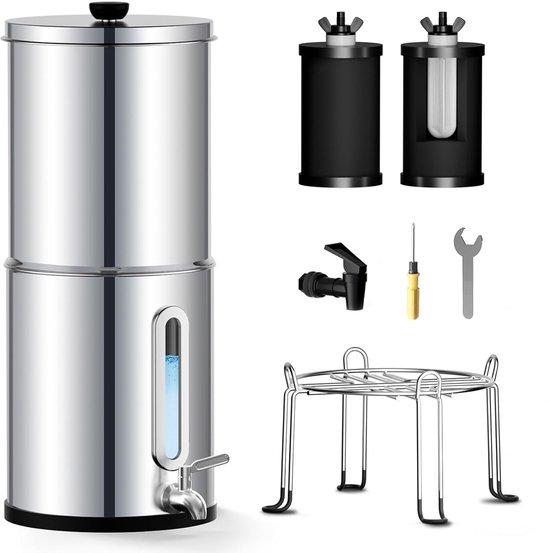 Schwermetallfilter-System mit 8,5 Litern Fassungsvermögen - aus Edelstahl mit Wasserstandsanzeige - für sicheres Trinkwasser