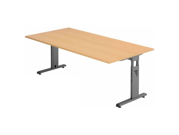 MEGA 2E G Schreibtisch 200 x 100 höhenverstellbar Buche/Graphit