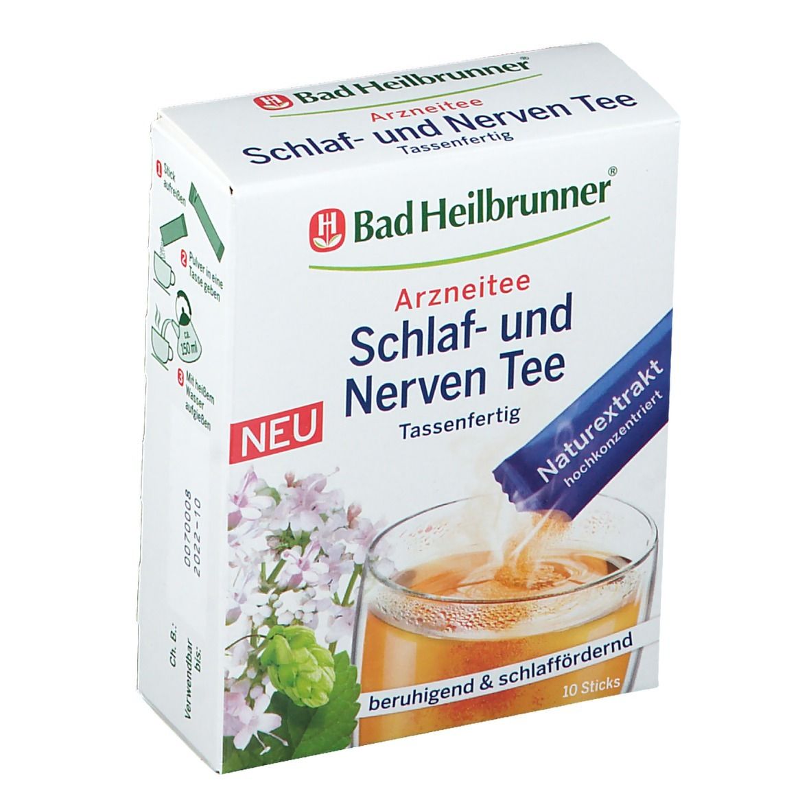 BAD Heilbrunner Schlaf- und Nerven Tee tassenfert. 10x1 g Pulver