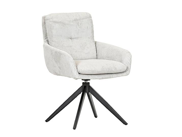 Drehsessel ALICE Cordbezug beige/schwarz