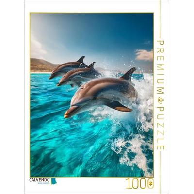 CALVENDO Puzzle Delfine im türkisblauen Meer | 1000 Teile Lege-Größe 64x48cm Foto-Puzzle für glückliche Stunden, Sonstige von , Calvendo Puzzle