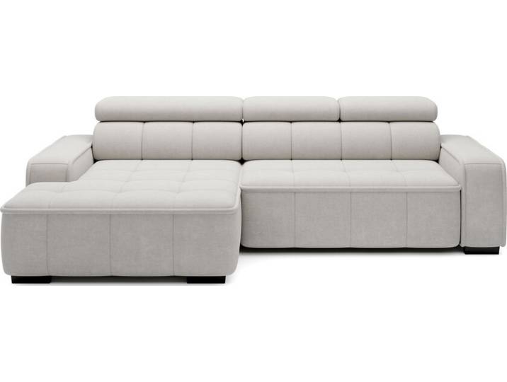 Ecksofa Tilda Webstoff 280 x 170 x 76 cm hellgrau-beige