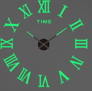 Inspire Picks Large 3D DIY Wall Clock Luminous Silent Wall Clock Stickers For Modern Living Room Decor 033 Luminous