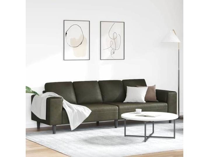 pokgdf Wohnzimmer Couch Olivegrün 250 x 77 x 76 cm Polyesterbezug, Schaumkissen, Sperrholzrahmen, 2-Personen-Aufbau