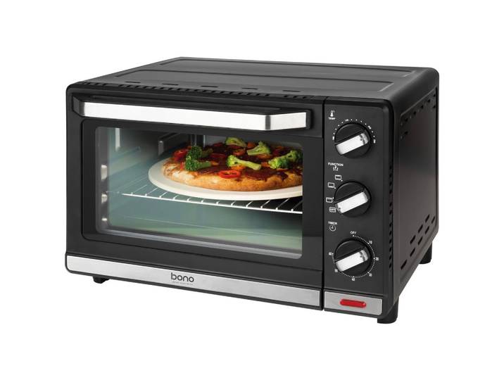 Minibackofen Fabio Schwarz( Edelstahl 1500W mit Grillrost