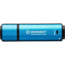 Kingston IronKey Vault Privacy 50C (64 GB, USB-C), USB Stick, Blau