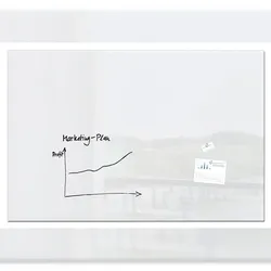 Sigel GL230 Glas-Whiteboard / große Glasmagnettafel Artverum, 120x180 cm, super-weiß