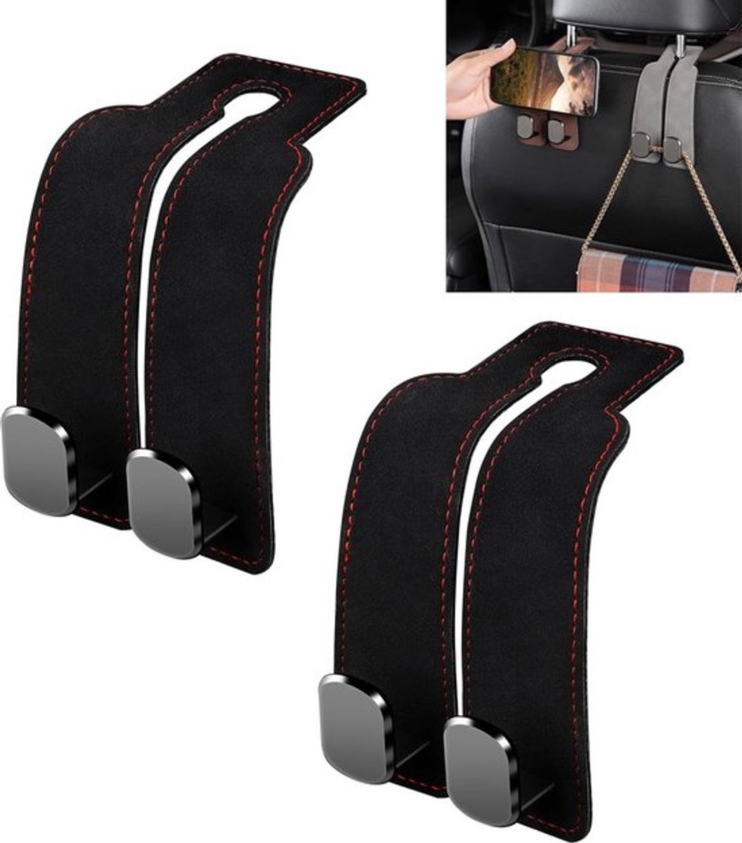 Namajunas Universele Auto Organizer Haken - 2 stuks - Zwart - 17 x 8,5 cm