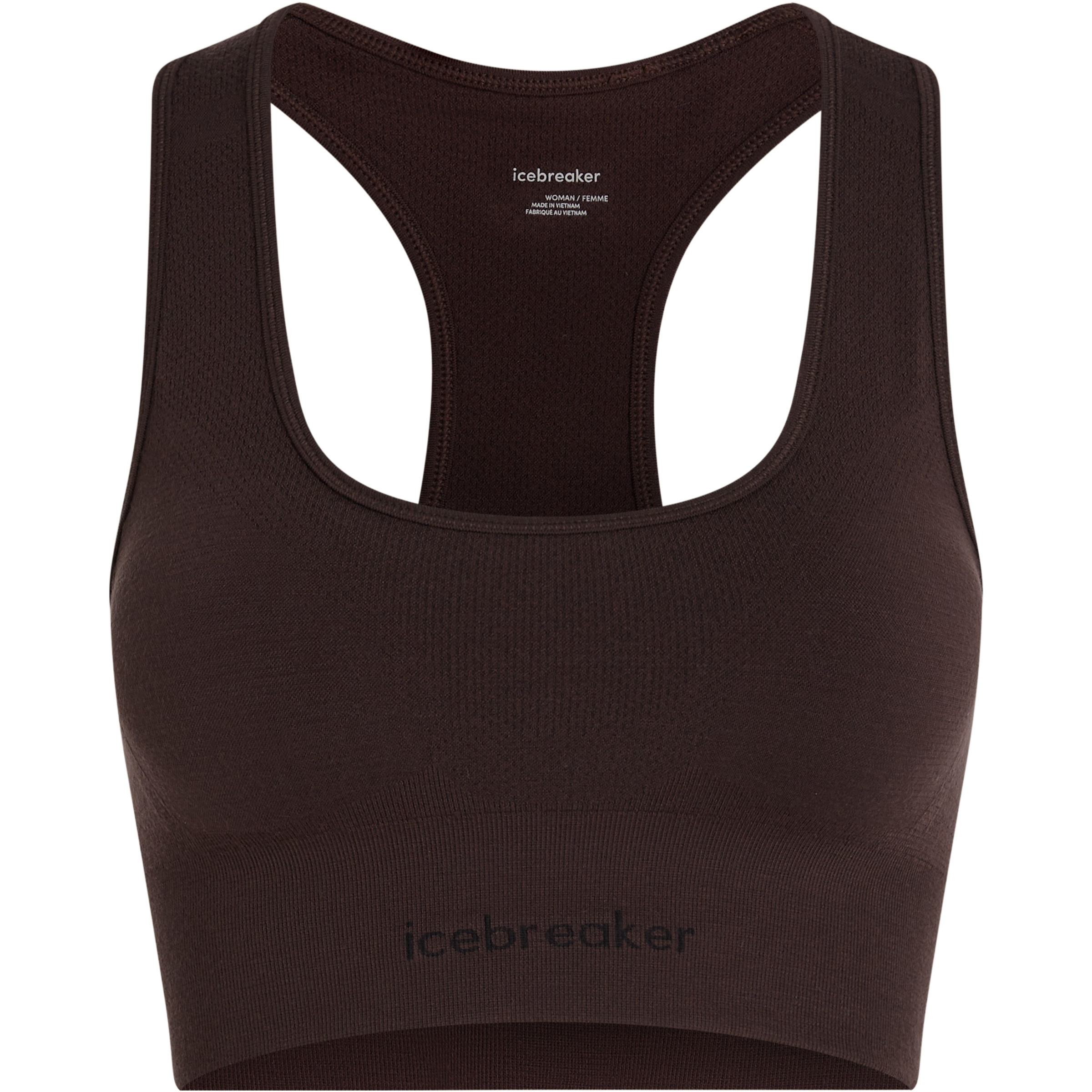 Icebreaker Seamless Active Sport BH Damen Sport-BHs braun Größe L Hautfreundlich Merinowolle | Lyocell (Tencel)