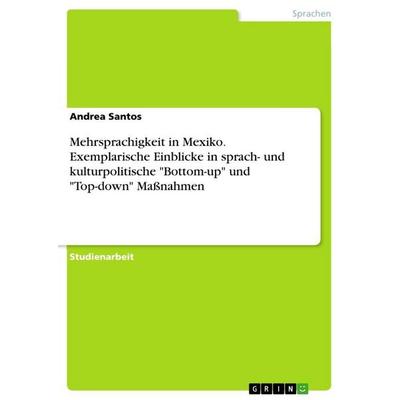 Mehrsprachigkeit in Mexiko. Exemplarische Einblicke in sprach- und kulturpolitische 'Bottom-up' und 'Top-down' Maßnahmen, Taschenbuch von Andrea