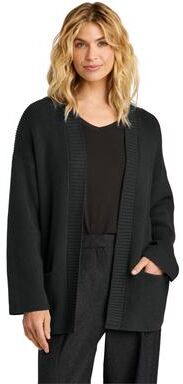 Mercer+Mettle MM3021 Women's Open Cardi in Deep Black size Small   Cotton/Nylon Blend