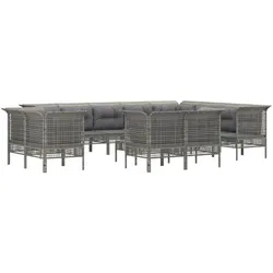 vidaXL, Gartenlounge, Lindenes (5x Eckteil + 7x Mittelteil + Fussstütze)