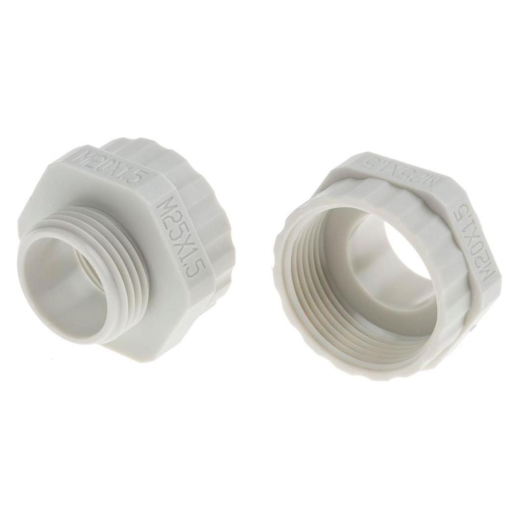 RS PRO Kabelverschraubungsadapter Typ Erweiterung M25 x 1.5 M20 x 1.5 Nylon 66 Grau M20 M25 (8229858)