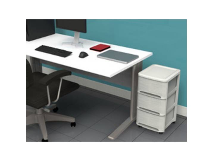 Module de classement STONE, 3 tiroirs, PP, blanc